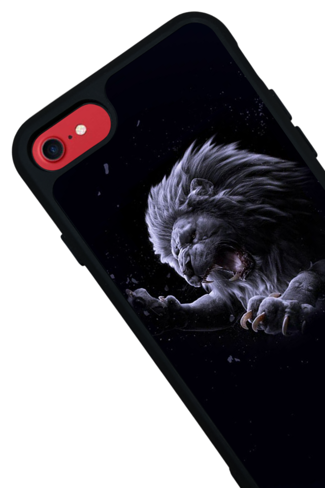 iPhone 8 Uyumlu Aslan Tasarımlı Glossy Premium Kılıf