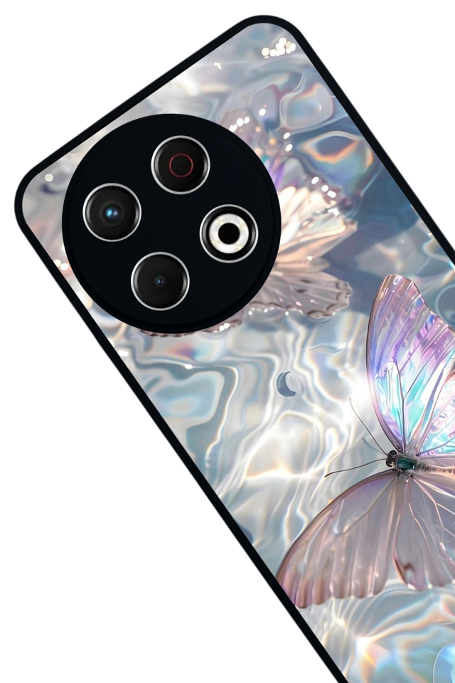 Tecno Spark 30 Pro Uyumlu Kelebek Tasarımlı Glossy Premium Kılıf