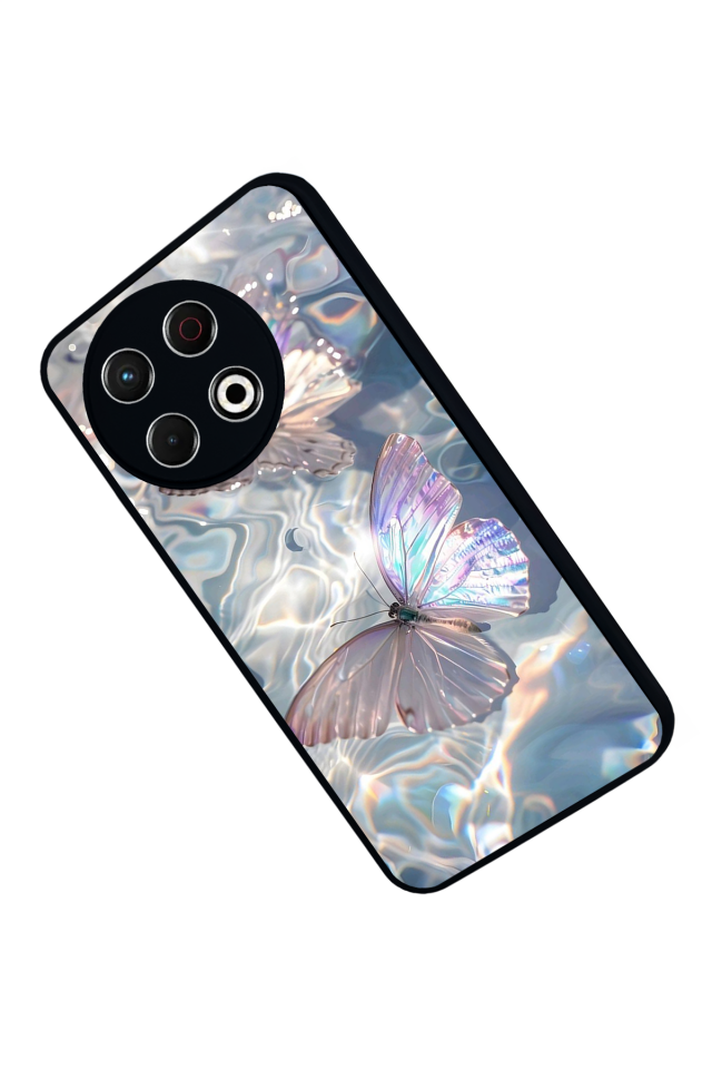 Tecno Spark 30 Pro Uyumlu Kelebek Tasarımlı Glossy Premium Kılıf