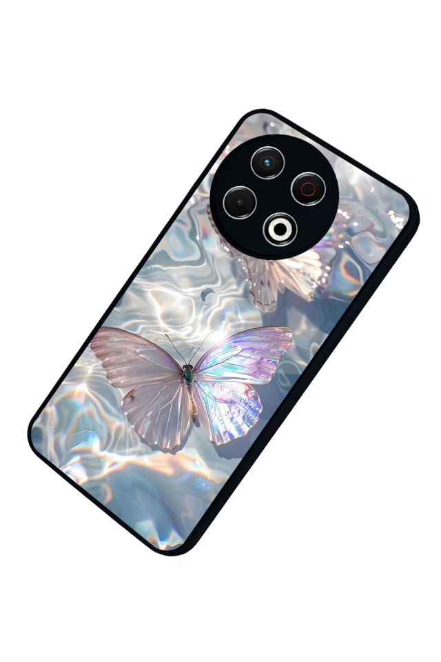 Tecno Spark 30 Pro Uyumlu Kelebek Tasarımlı Glossy Premium Kılıf