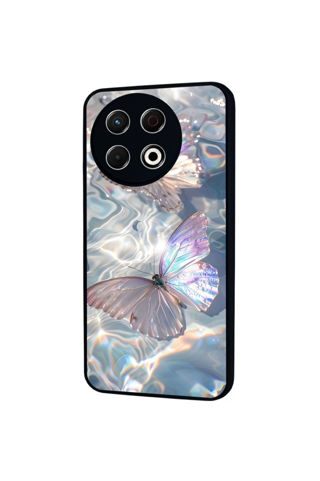 Tecno Spark 30 Pro Uyumlu Kelebek Tasarımlı Glossy Premium Kılıf