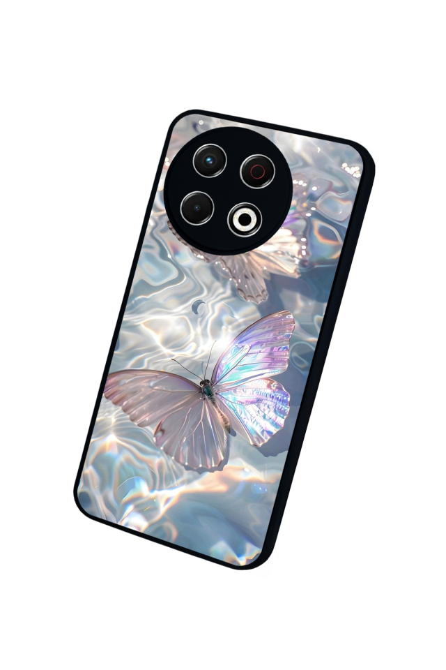 Tecno Spark 30 Pro Uyumlu Kelebek Tasarımlı Glossy Premium Kılıf