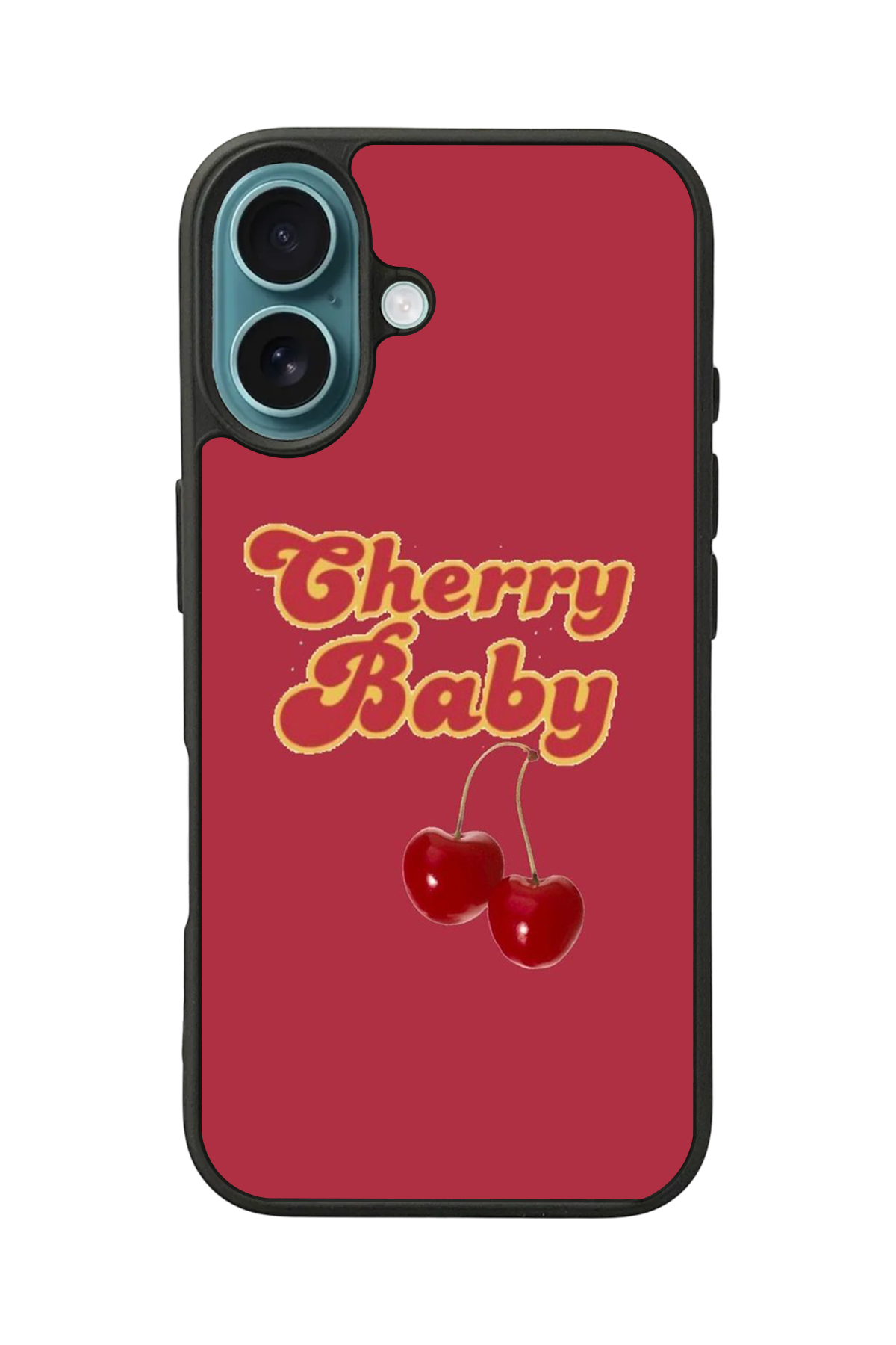 iPhone 16 Plus Uyumlu Kiraz Tasarımlı Glossy Premium Kılıf