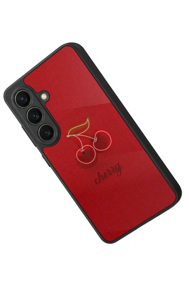 Samsung Galaxy S26 Uyumlu Kiraz Tasarımlı Glossy Premium Kılıf