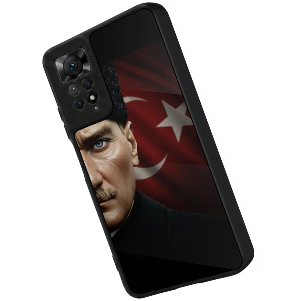 Xiaomi Redmi Note 11 Pro Uyumlu Mustafa Kemal Ataturk Tasarımlı Glossy Premium Kılıf