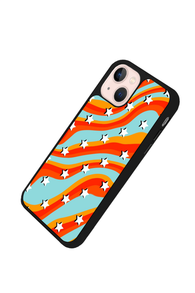 iPhone 15 Plus Uyumlu Retro Yildizlar Tasarımlı Glossy Premium Kılıf