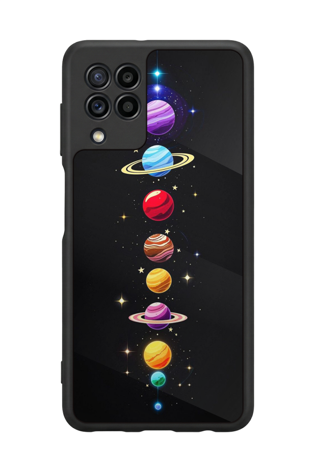 Samsung Galaxy M32 Uyumlu Uzay Tasarımlı Glossy Premium Kılıf