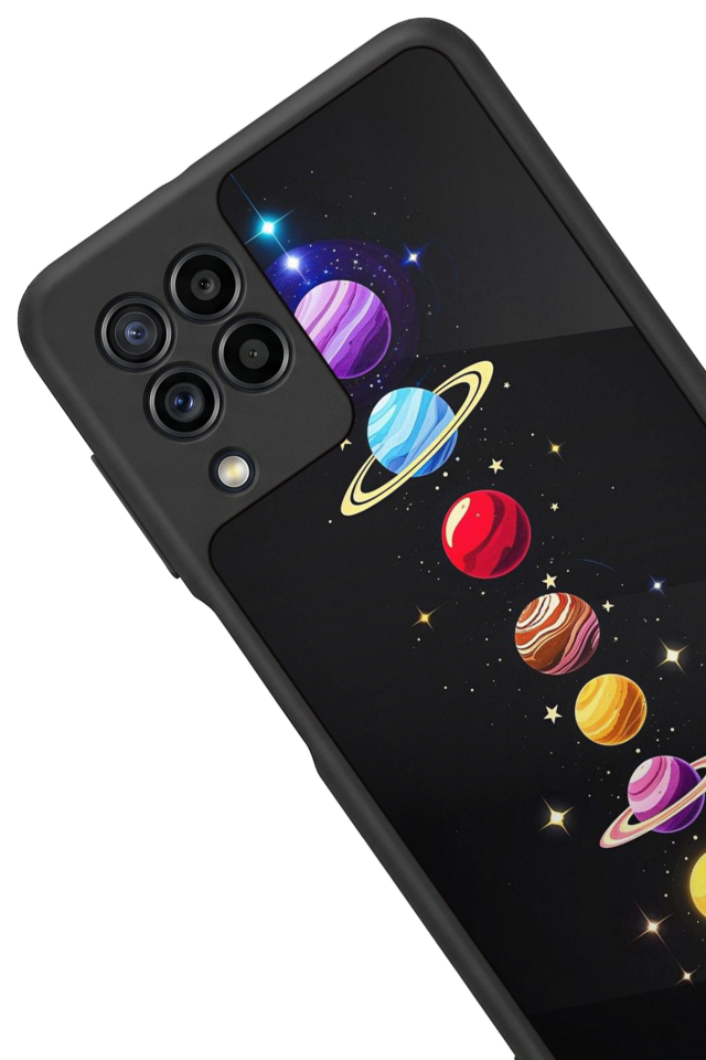Samsung Galaxy M32 Uyumlu Uzay Tasarımlı Glossy Premium Kılıf