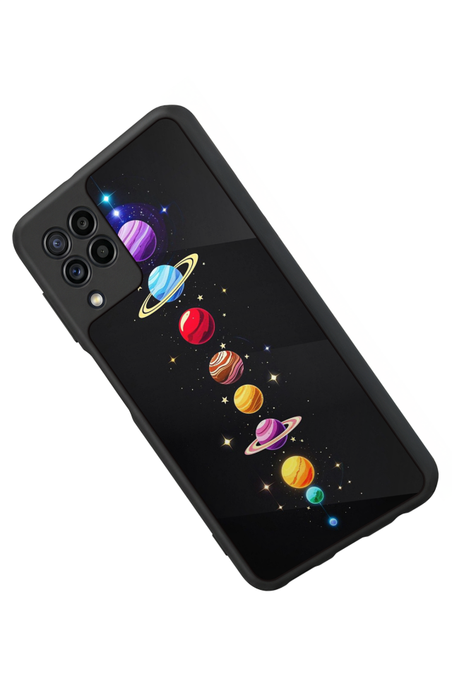 Samsung Galaxy M32 Uyumlu Uzay Tasarımlı Glossy Premium Kılıf