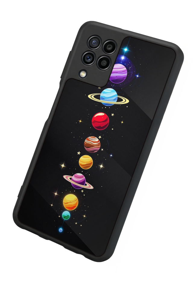 Samsung Galaxy M32 Uyumlu Uzay Tasarımlı Glossy Premium Kılıf