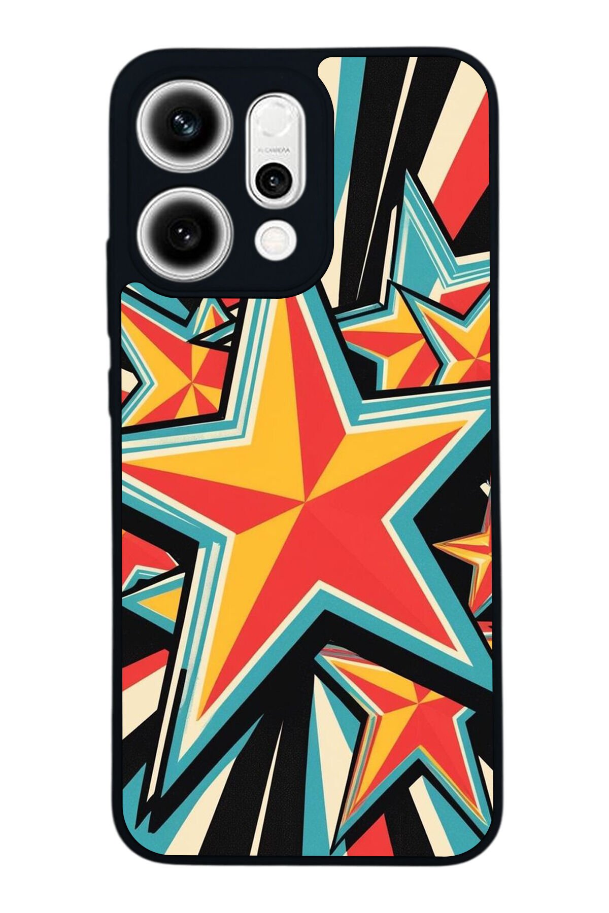 Oppo Reno 14 Uyumlu Retro Yildizlar Tasarımlı Glossy Premium Kılıf