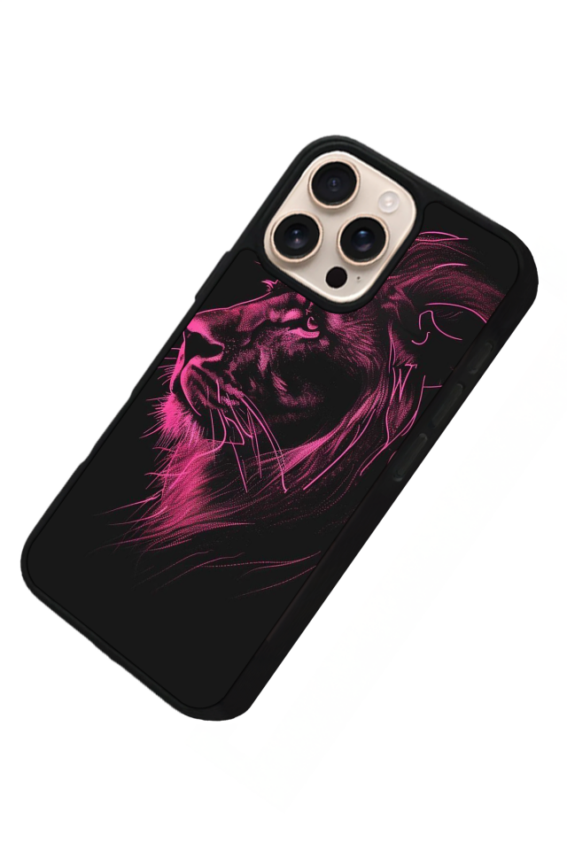 iPhone 15 Pro Uyumlu Aslan Tasarımlı Glossy Premium Kılıf
