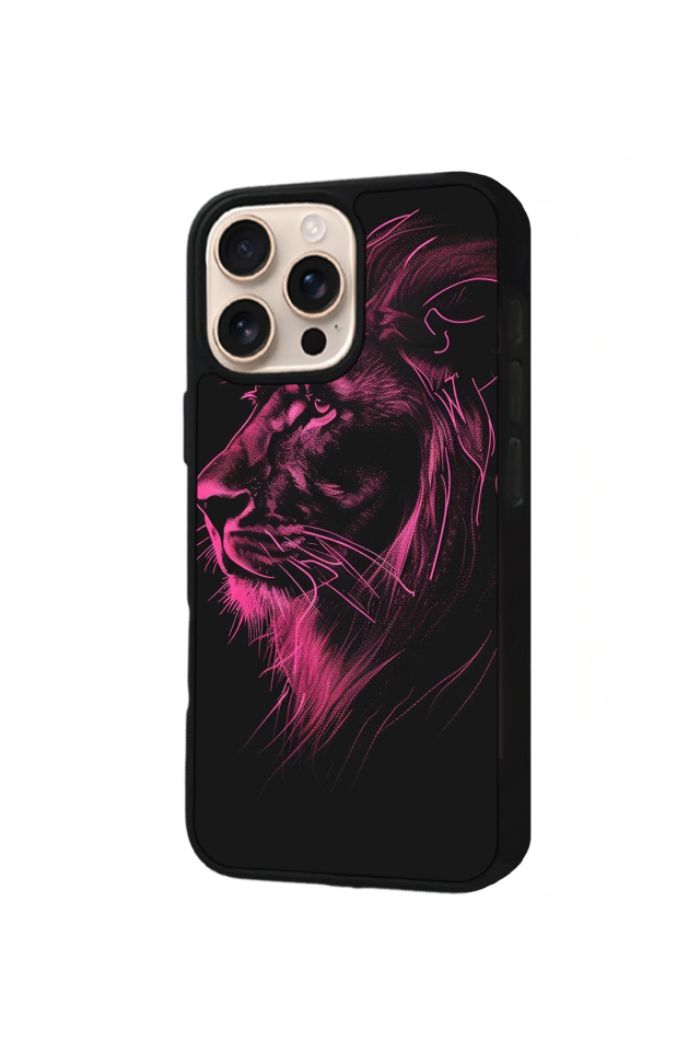 iPhone 15 Pro Uyumlu Aslan Tasarımlı Glossy Premium Kılıf