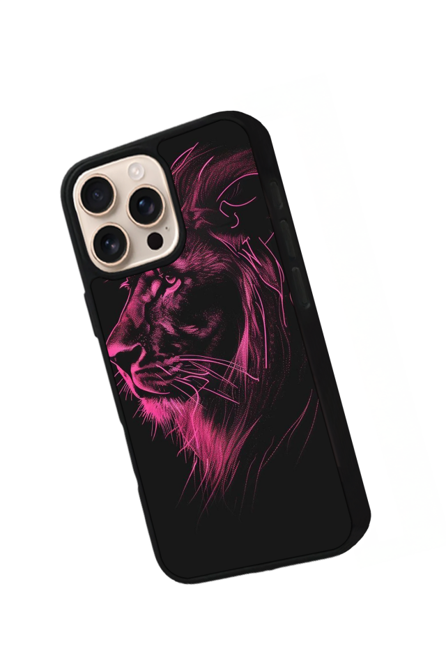 iPhone 15 Pro Uyumlu Aslan Tasarımlı Glossy Premium Kılıf