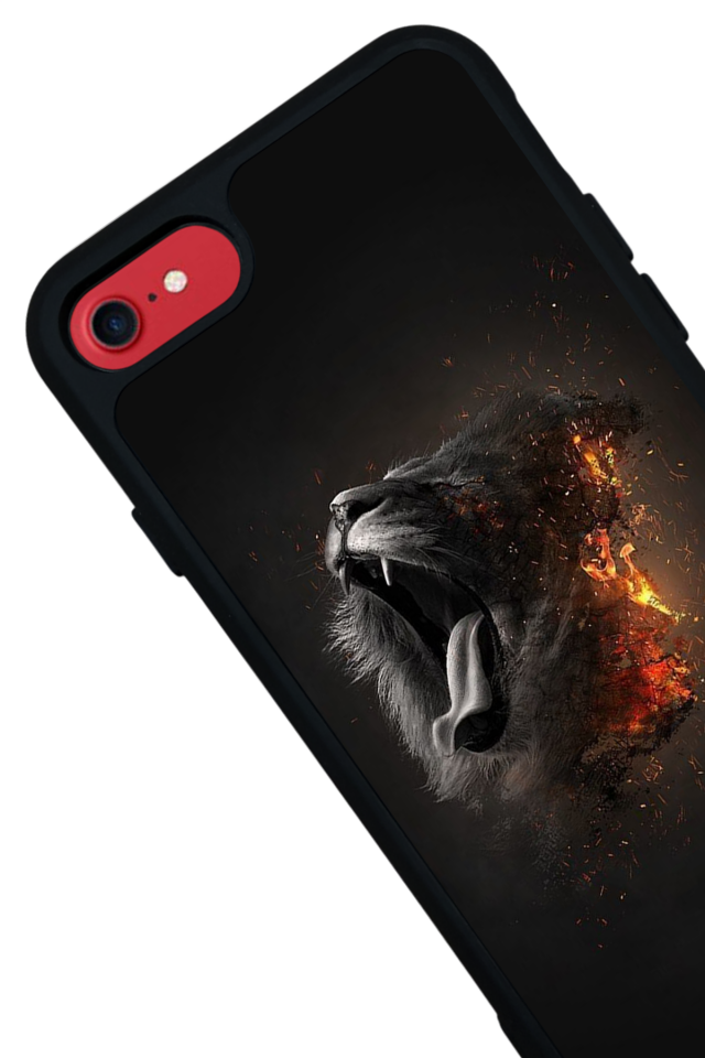 iPhone 8 Uyumlu Aslan Tasarımlı Glossy Premium Kılıf