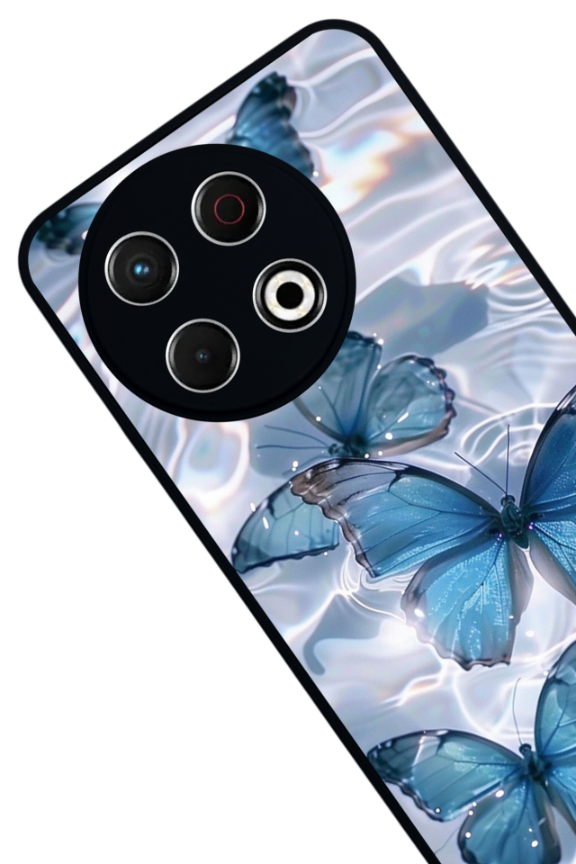 Tecno Spark 30 Pro Uyumlu Kelebek Tasarımlı Glossy Premium Kılıf