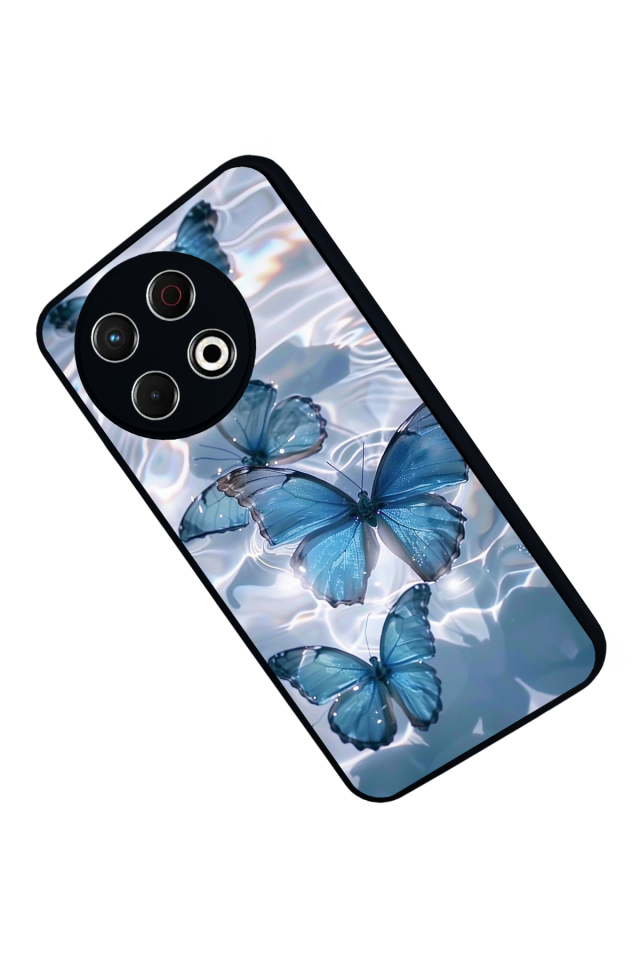 Tecno Spark 30 Pro Uyumlu Kelebek Tasarımlı Glossy Premium Kılıf