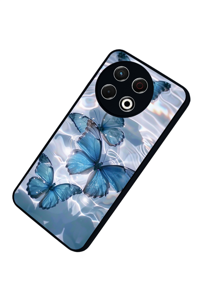 Tecno Spark 30 Pro Uyumlu Kelebek Tasarımlı Glossy Premium Kılıf