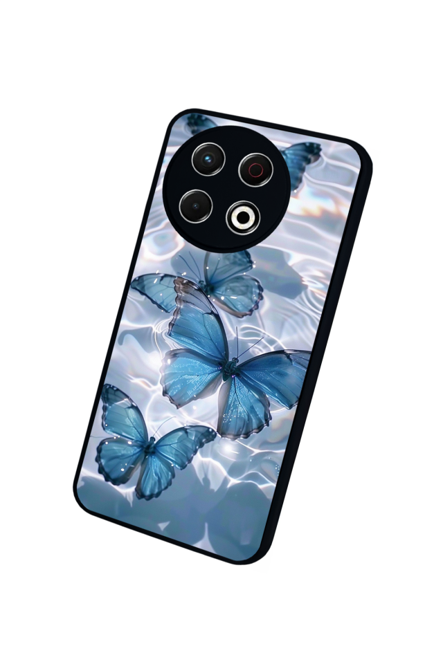 Tecno Spark 30 Pro Uyumlu Kelebek Tasarımlı Glossy Premium Kılıf