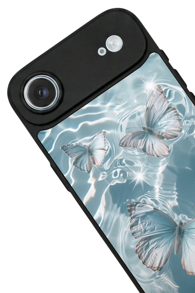 iPhone 17 Air Uyumlu Kelebek Tasarımlı Glossy Premium Kılıf