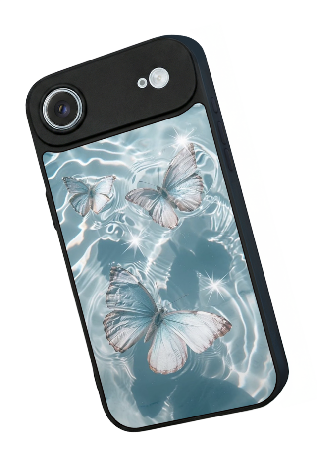 iPhone 17 Air Uyumlu Kelebek Tasarımlı Glossy Premium Kılıf