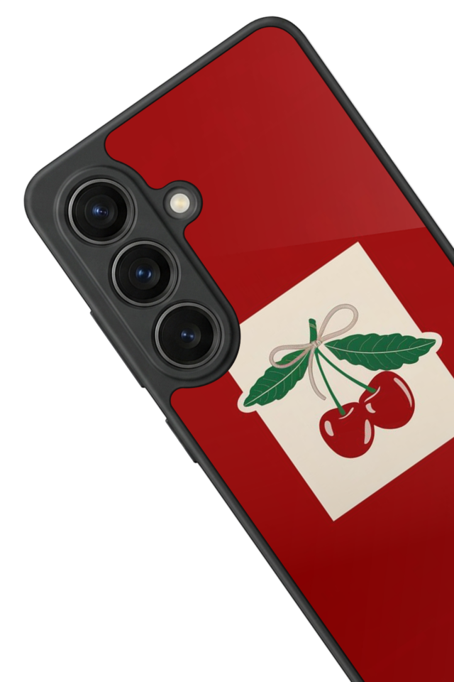 Samsung Galaxy S26 Uyumlu Kiraz Tasarımlı Glossy Premium Kılıf