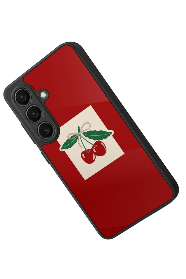 Samsung Galaxy S26 Uyumlu Kiraz Tasarımlı Glossy Premium Kılıf