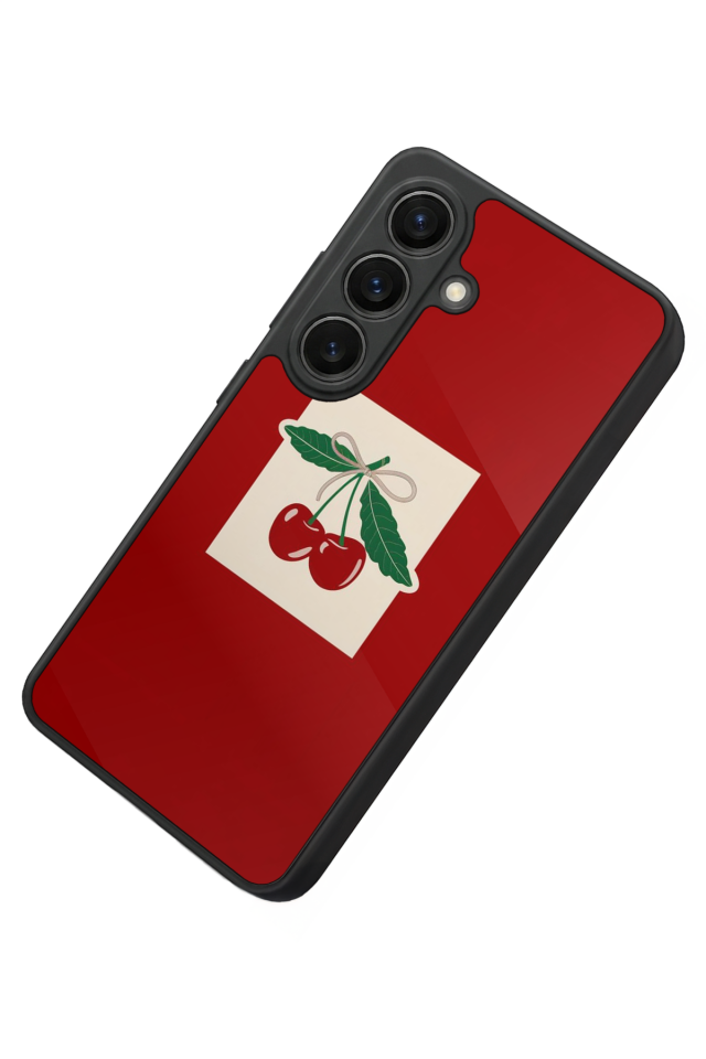 Samsung Galaxy S26 Uyumlu Kiraz Tasarımlı Glossy Premium Kılıf