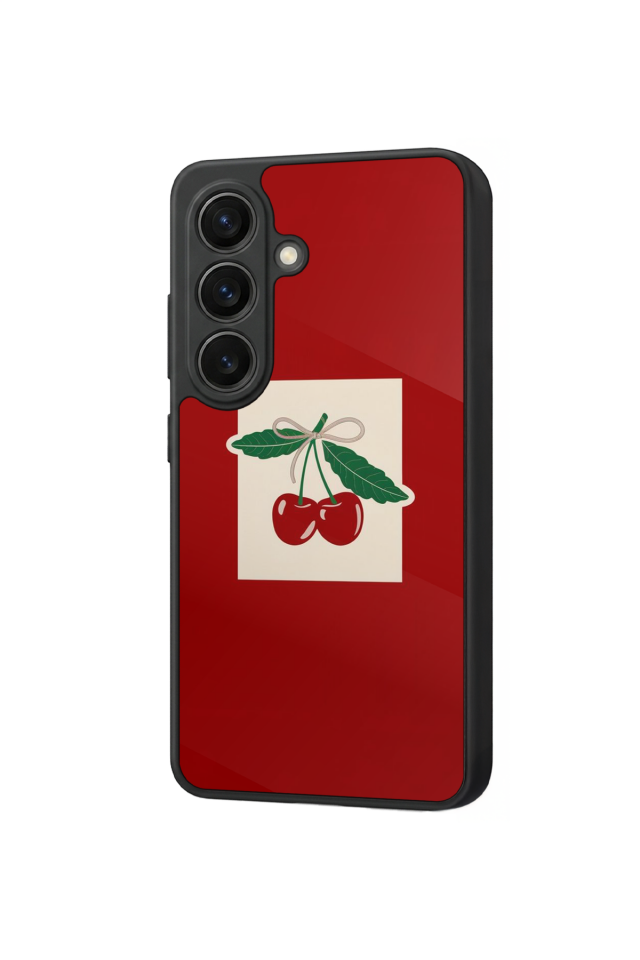 Samsung Galaxy S26 Uyumlu Kiraz Tasarımlı Glossy Premium Kılıf