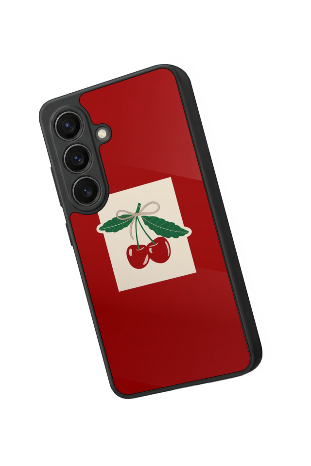 Samsung Galaxy S26 Uyumlu Kiraz Tasarımlı Glossy Premium Kılıf