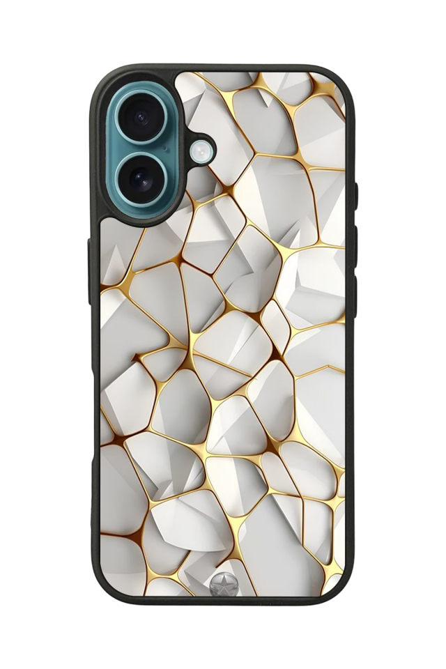 iPhone 16 Uyumlu Mermer Marble Tasarımlı Glossy Premium Kılıf
