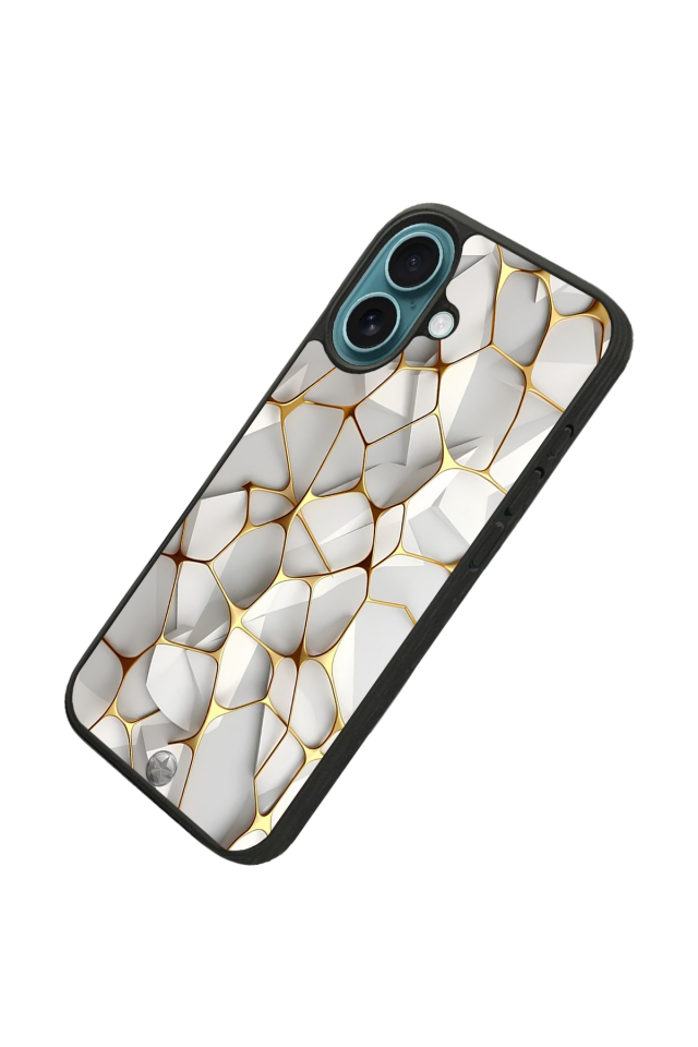 iPhone 16 Uyumlu Mermer Marble Tasarımlı Glossy Premium Kılıf