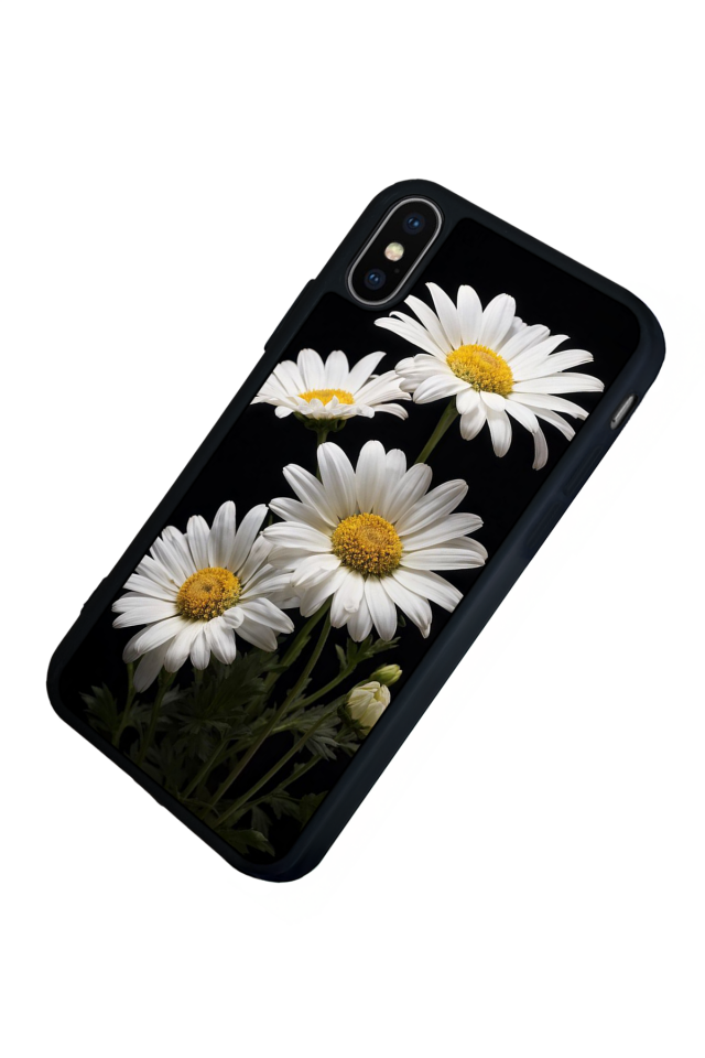 iPhone X/ XS Uyumlu Papatya Tasarımlı Glossy Premium Kılıf