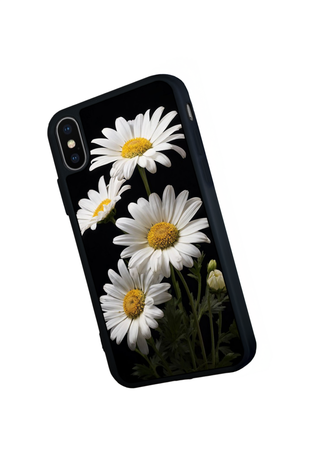 iPhone X/ XS Uyumlu Papatya Tasarımlı Glossy Premium Kılıf