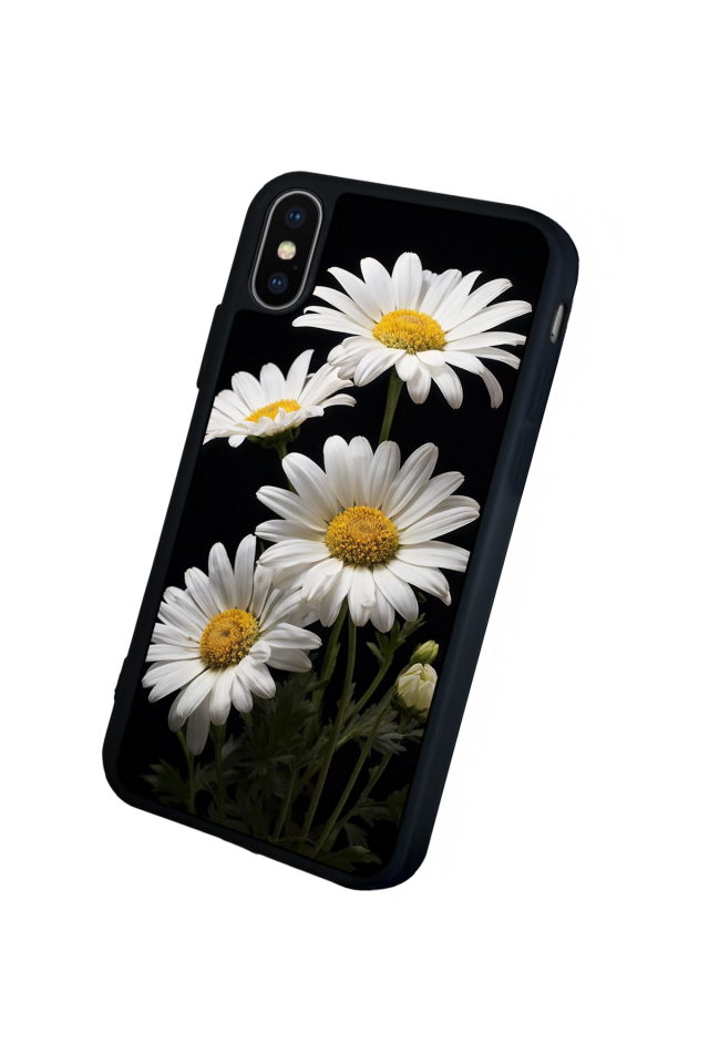 iPhone X/ XS Uyumlu Papatya Tasarımlı Glossy Premium Kılıf