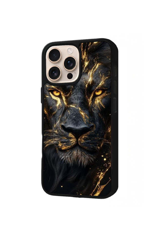 iPhone 15 Pro Uyumlu Aslan Tasarımlı Glossy Premium Kılıf