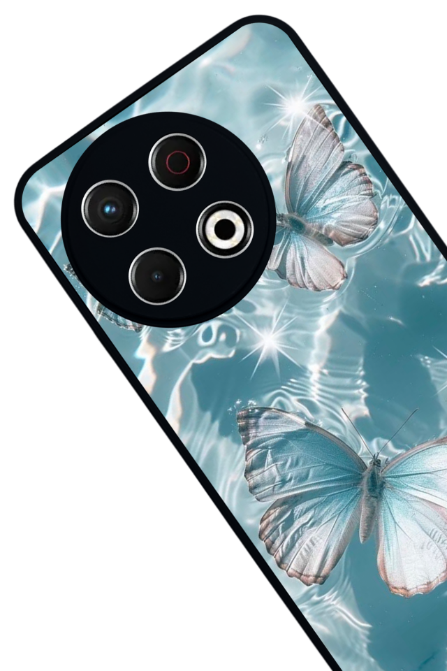 Tecno Spark 30 Pro Uyumlu Kelebek Tasarımlı Glossy Premium Kılıf