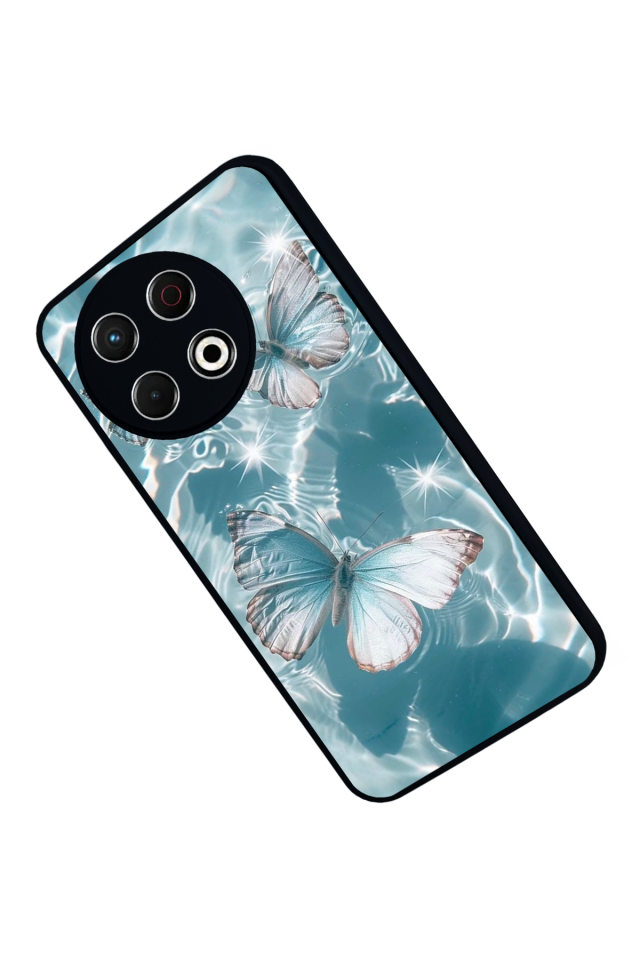 Tecno Spark 30 Pro Uyumlu Kelebek Tasarımlı Glossy Premium Kılıf