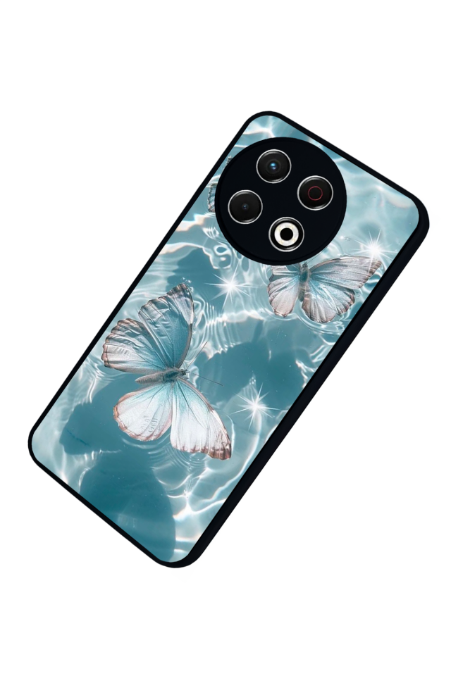 Tecno Spark 30 Pro Uyumlu Kelebek Tasarımlı Glossy Premium Kılıf