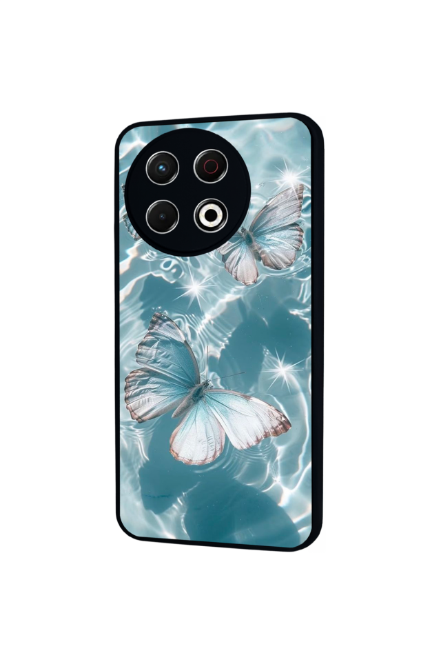 Tecno Spark 30 Pro Uyumlu Kelebek Tasarımlı Glossy Premium Kılıf