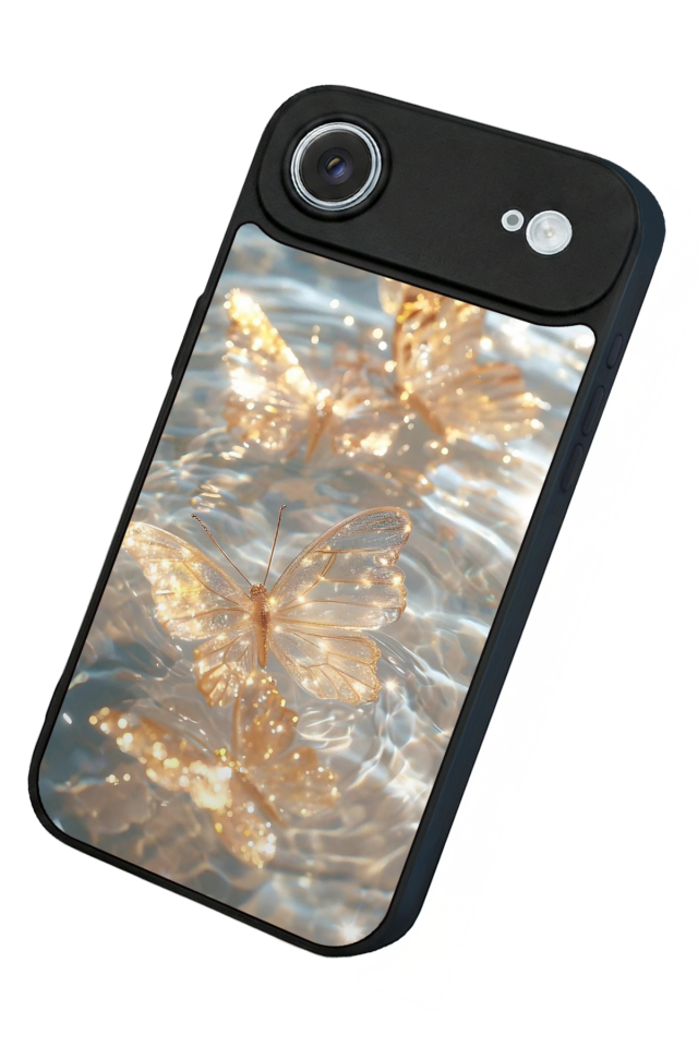 iPhone 17 Air Uyumlu Kelebek Tasarımlı Glossy Premium Kılıf