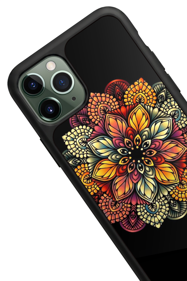iPhone 11 Pro Max Uyumlu Mandala Tasarımlı Glossy Premium Kılıf