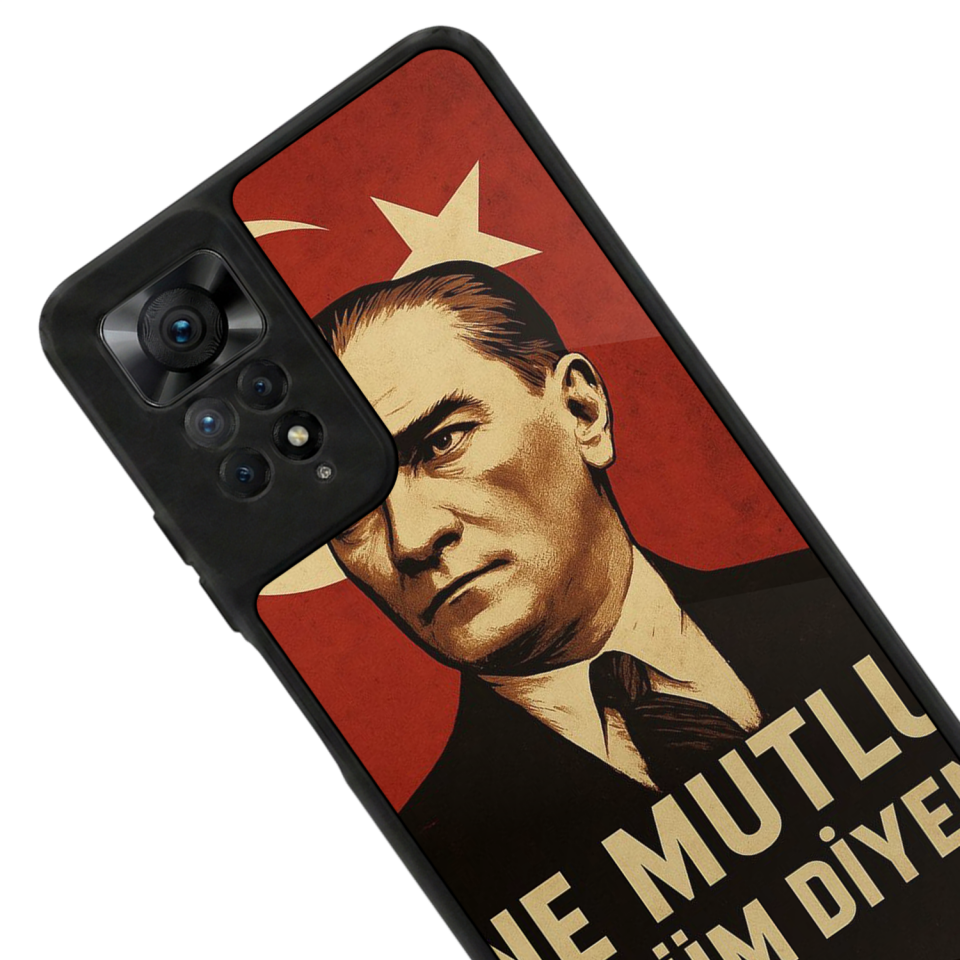 Xiaomi Redmi Note 11 Pro Uyumlu Mustafa Kemal Ataturk Tasarımlı Glossy Premium Kılıf