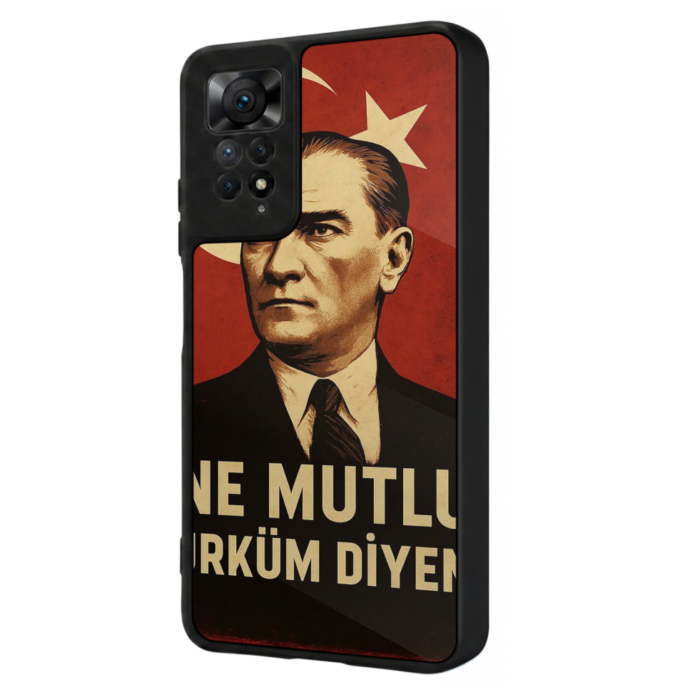 Xiaomi Redmi Note 11 Pro Uyumlu Mustafa Kemal Ataturk Tasarımlı Glossy Premium Kılıf