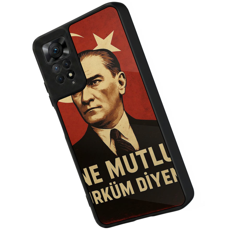 Xiaomi Redmi Note 11 Pro Uyumlu Mustafa Kemal Ataturk Tasarımlı Glossy Premium Kılıf