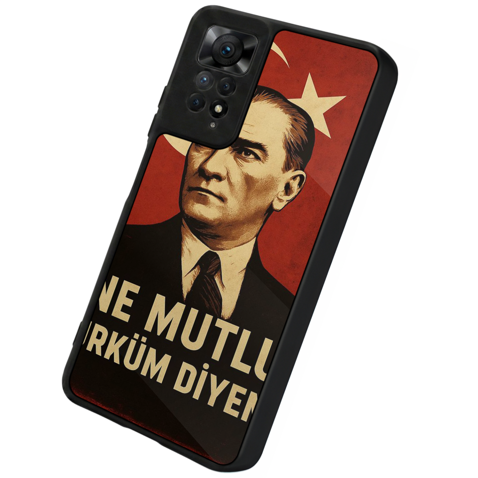Xiaomi Redmi Note 11 Pro Uyumlu Mustafa Kemal Ataturk Tasarımlı Glossy Premium Kılıf