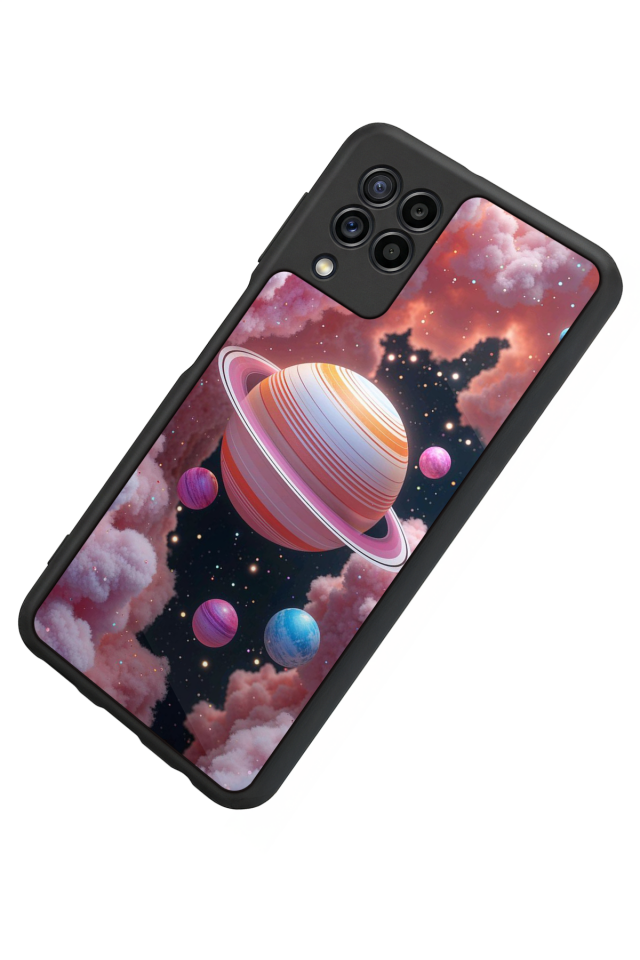 Samsung Galaxy M32 Uyumlu Uzay Tasarımlı Glossy Premium Kılıf