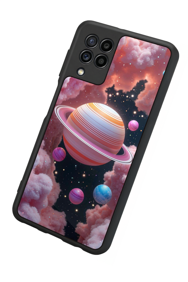 Samsung Galaxy M32 Uyumlu Uzay Tasarımlı Glossy Premium Kılıf