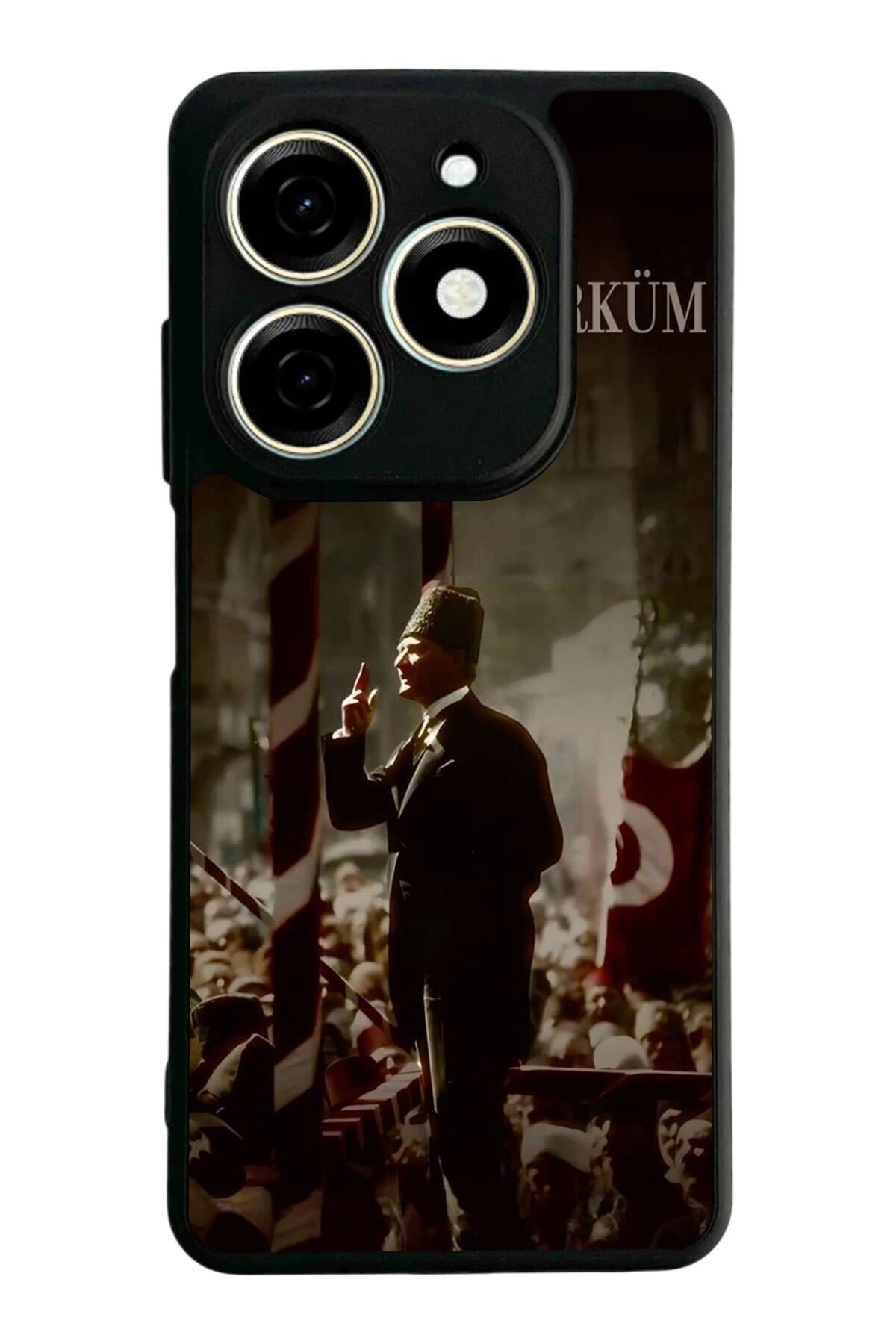 Tecno Spark 20/20C Uyumlu Mustafa Kemal Ataturk Tasarımlı Glossy Premium Kılıf