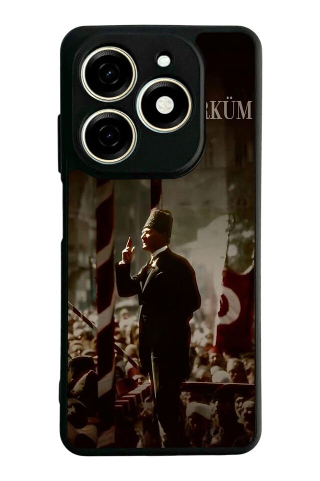 Tecno Spark 20/20C Uyumlu Mustafa Kemal Ataturk Tasarımlı Glossy Premium Kılıf